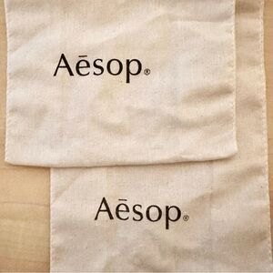 2 Aesop Drawstring Bags